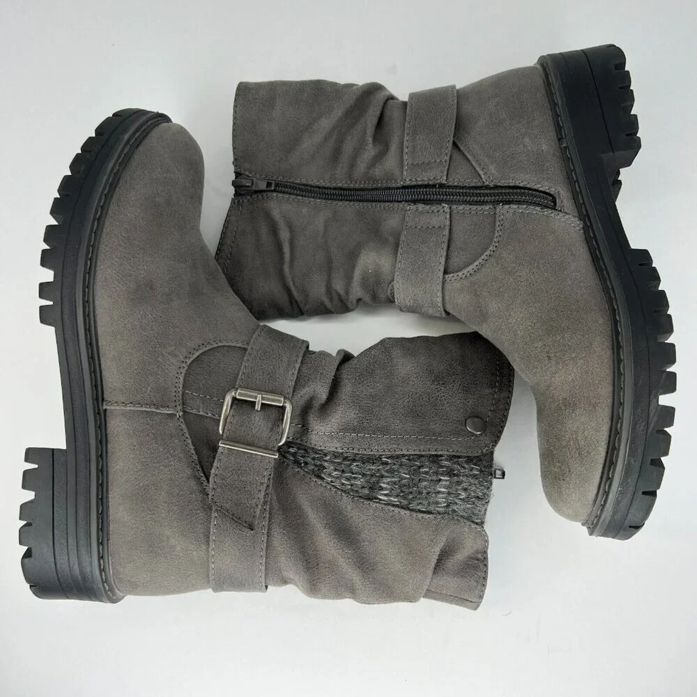 Cliffs by White Mountain Womens C32738 Mingle Mid Calf Buckle Size 6.5M Boots - Picture 7 of 9